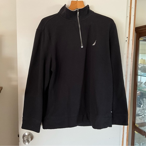 Men’s Nautical Fleece Sweatshirt  Long Sleeve XL Pullover Black Gray - Picture 2 of 6